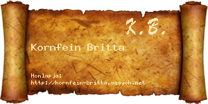 Kornfein Britta névjegykártya